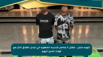 تنويه عاجل.. مقتل 3 عناصر شديدة الخطورة في تبادل إطلاق النار مع قوات الأمن اليوم